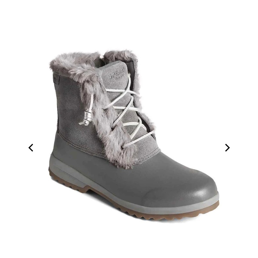 Brand New Sperry Gray Winter Boots with Fur Trim